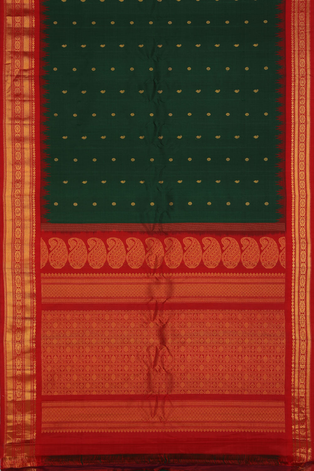 Kalanjali Gadwal Green Saree – Women's - view 3