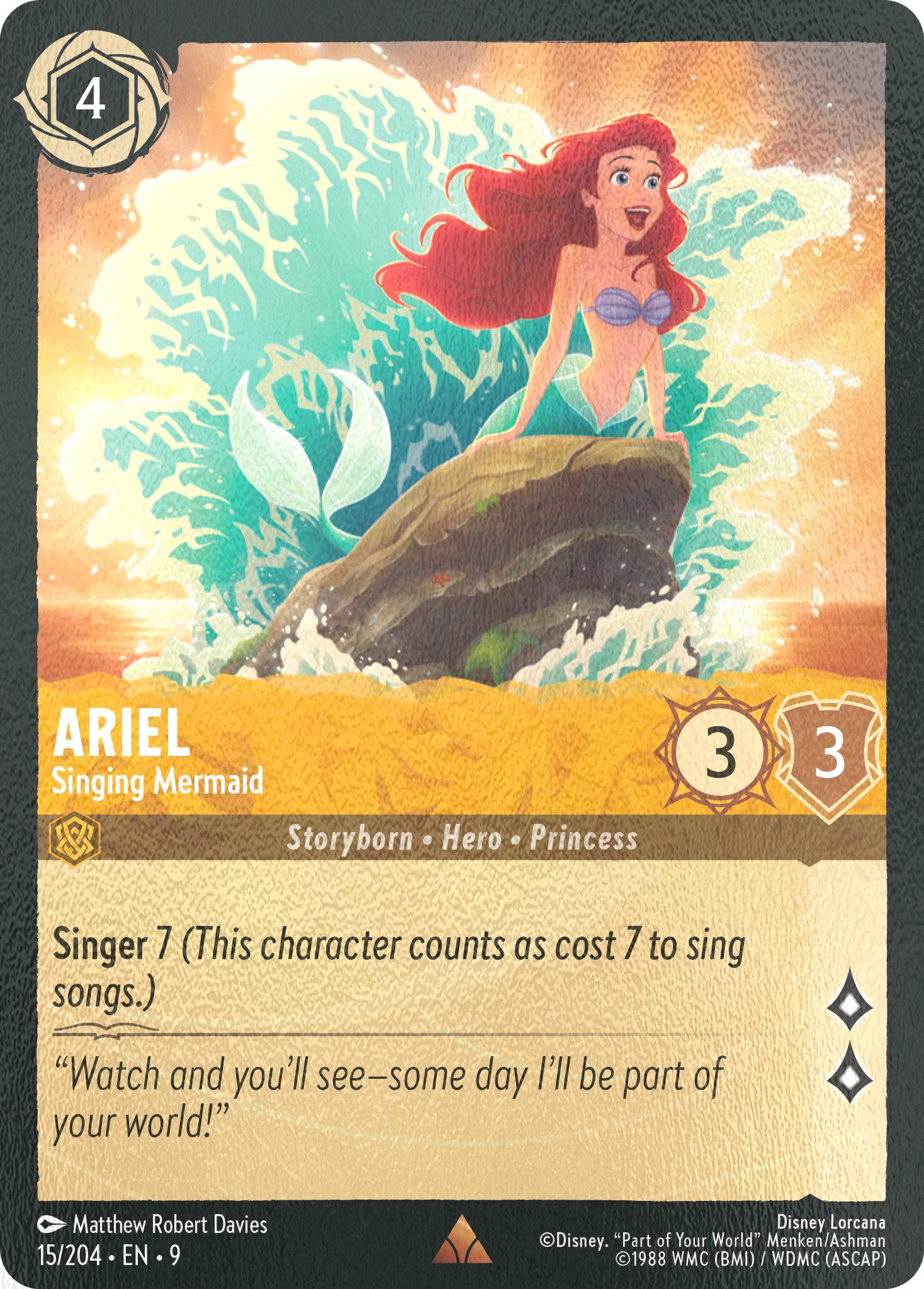204 fabled cold – Lorcana Ariel - Singing Mermaid - 15/204 [Fabled] [Cold Foil]