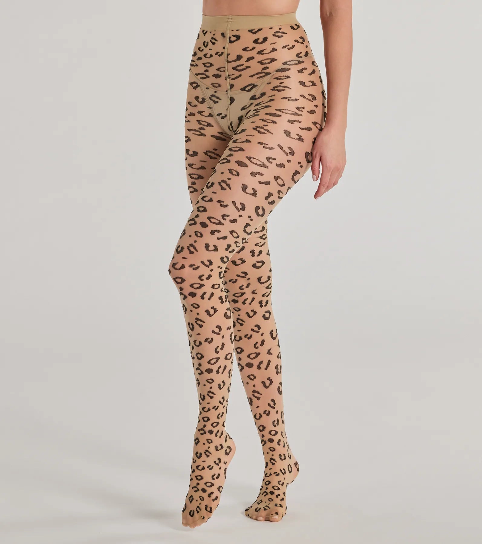 Windsor Fierce And Sultry Flocked Leopard Sheer Tights