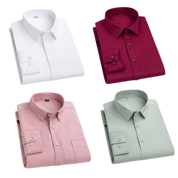 BlackTree Combo of 4 Cotton Shirt for Man ( White,Maroon,Pink and Pista )