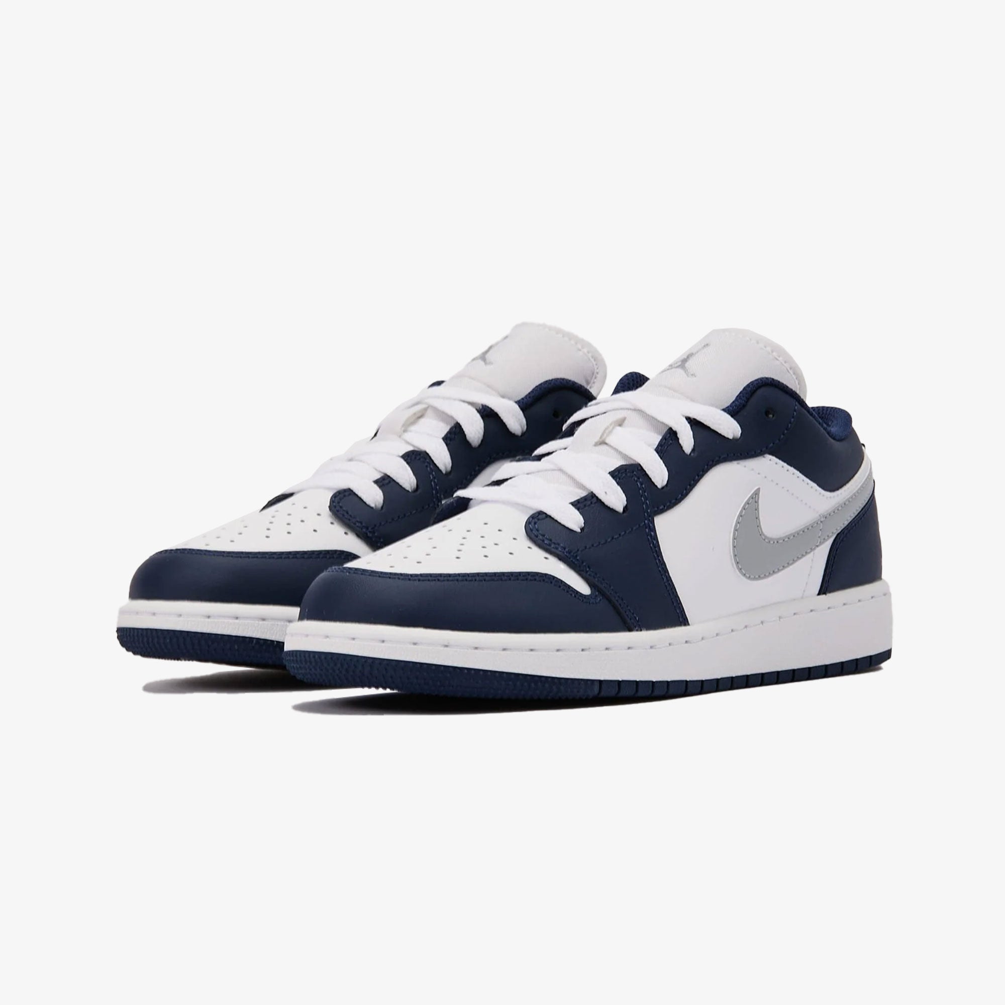 Jordan | Air Jordan Low 1 Low (gs) { White/wolf Grey-midnight Navy - view 2