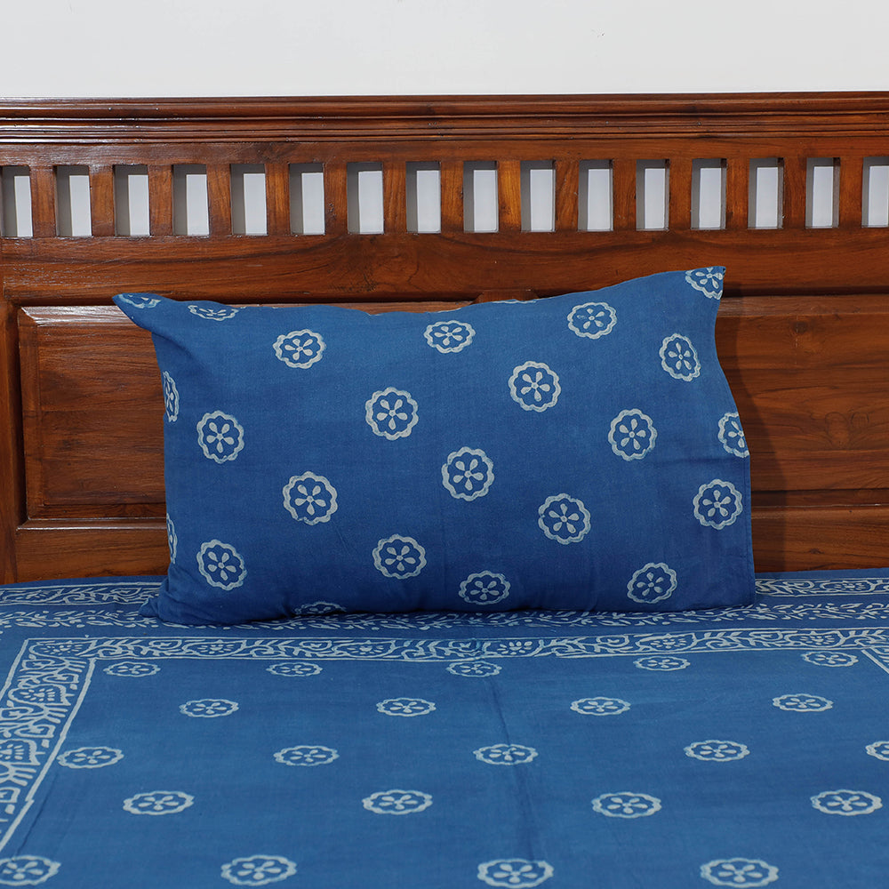 AHA VASTRA HANDLOOM Blue - Akola Block Printing Jhiri Pure Handloom Cotton Single Bedcover (94 x 59 in) - view 2