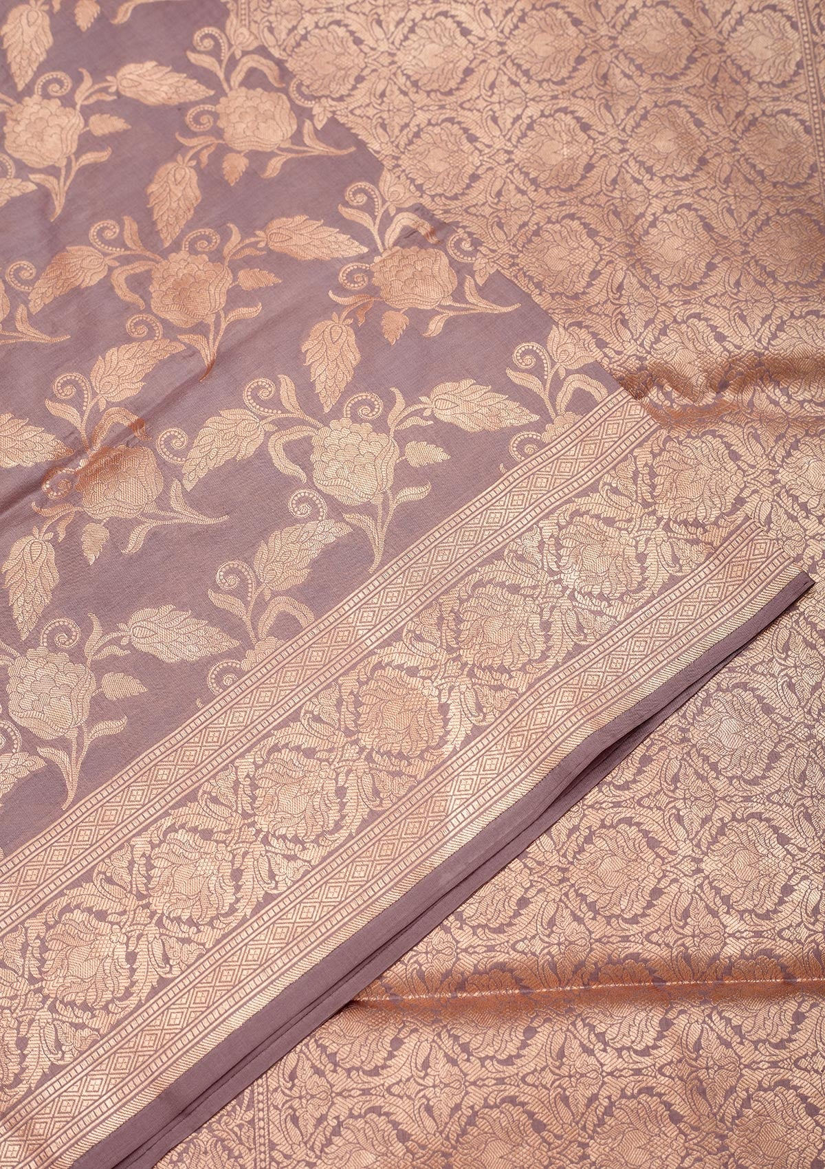 Koskii Lavender Zariwork Pure Silk Saree – Women's - view 4
