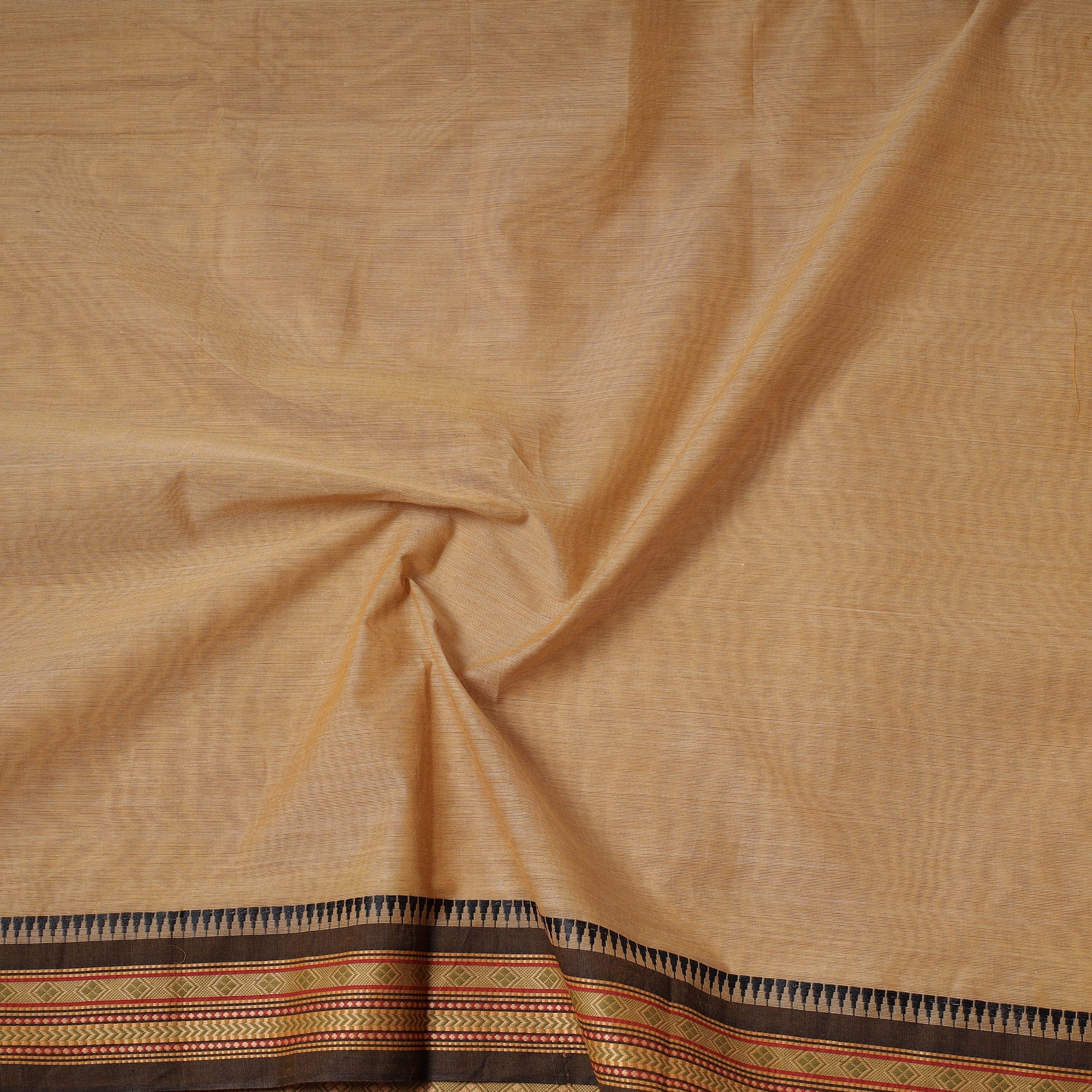 SOUTH KARGHA Brown - Kanchipuram Cotton Fabric with Zari Border - view 4