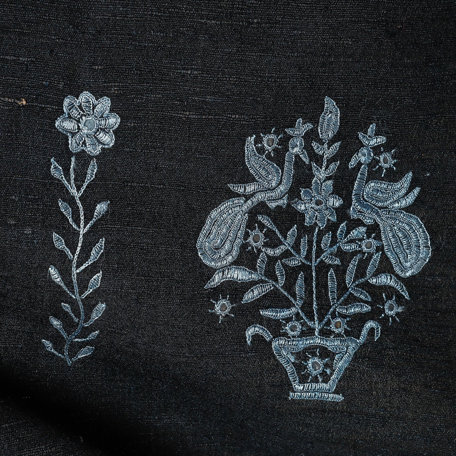 VANKAR BHIMJI KANJI Black - Kutch Handwoven Pakko Embroidery Silk x Merino Wool Stole - view 2