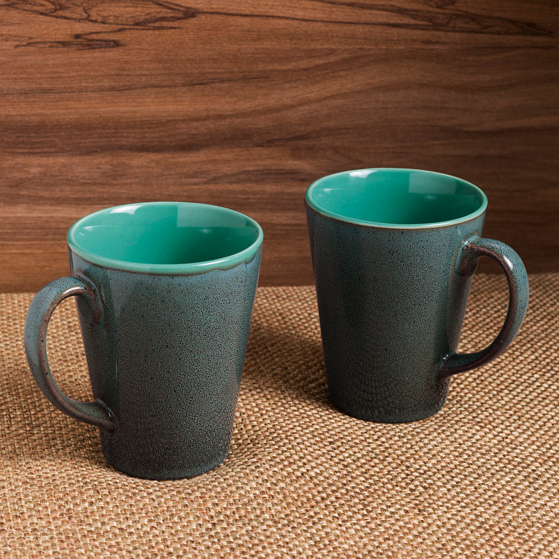EXCLUSIVELANE Blue - 'Blues Of Sky' Studio Pottery Glazed Coffee Mugs In Ceramic (Set Of 2) - view 2