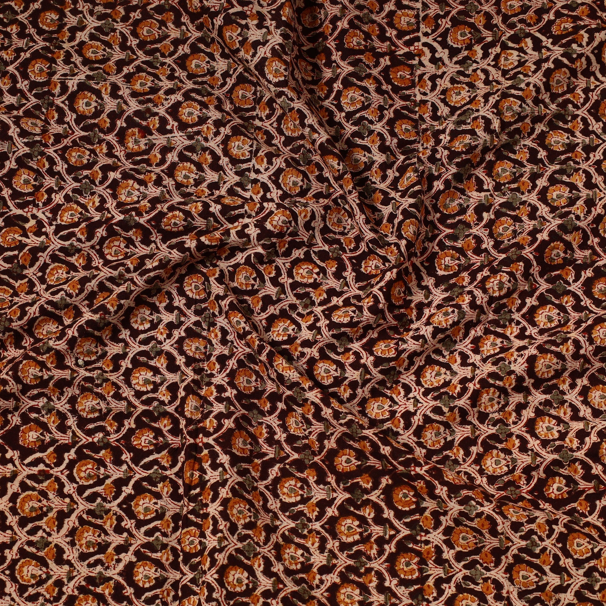 SOUTH KARGHA Brown - Kalamkari Block Printed Cotton Precut Fabric (1.6 meter) 82 - view 2