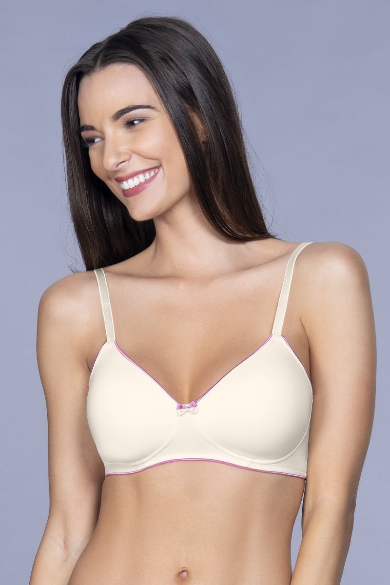 amante Casual Chic Padded Non-Wired T-shirt Bra - White Smoke