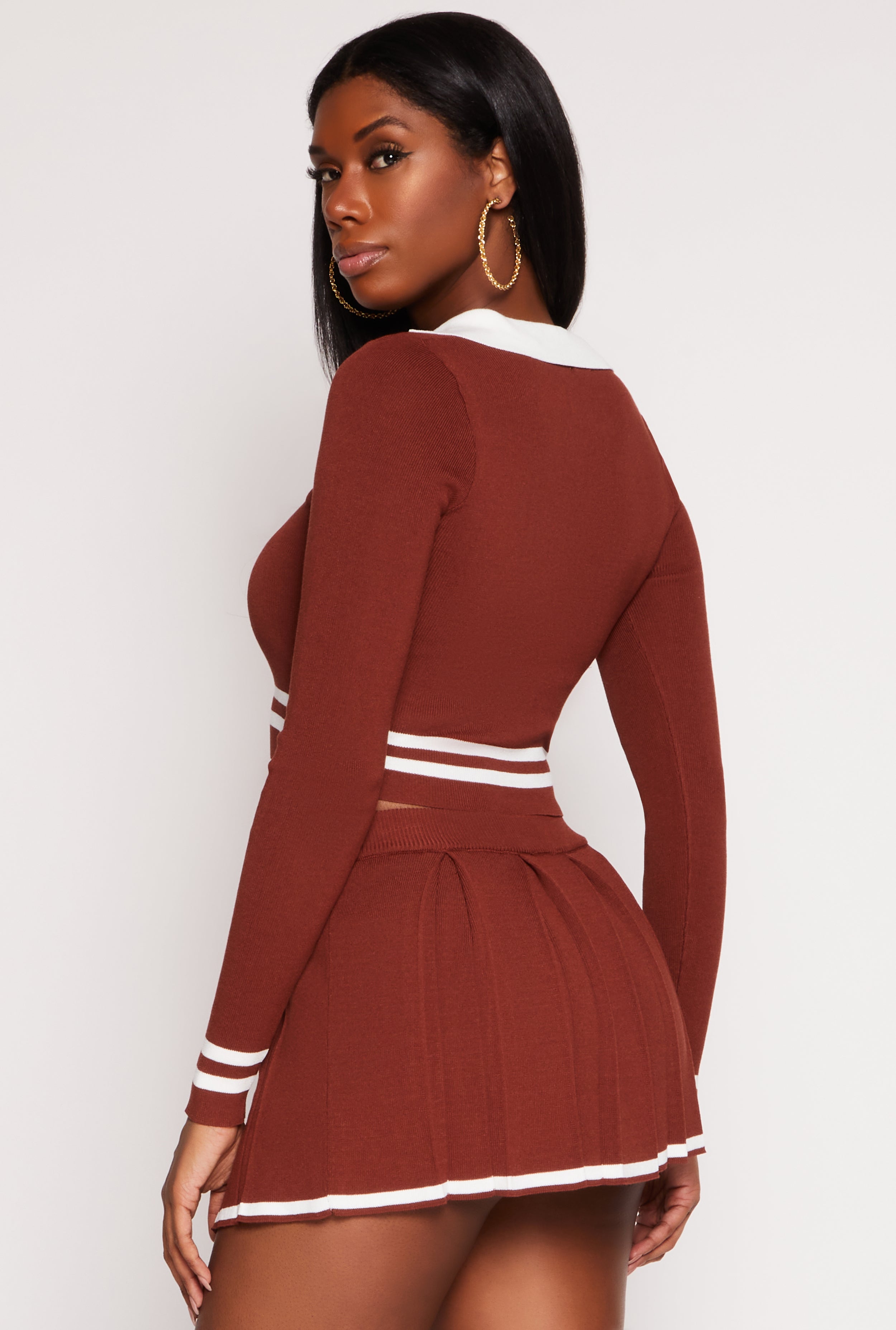 Daisy Varsity Stripe Detail Crop Top – Women's