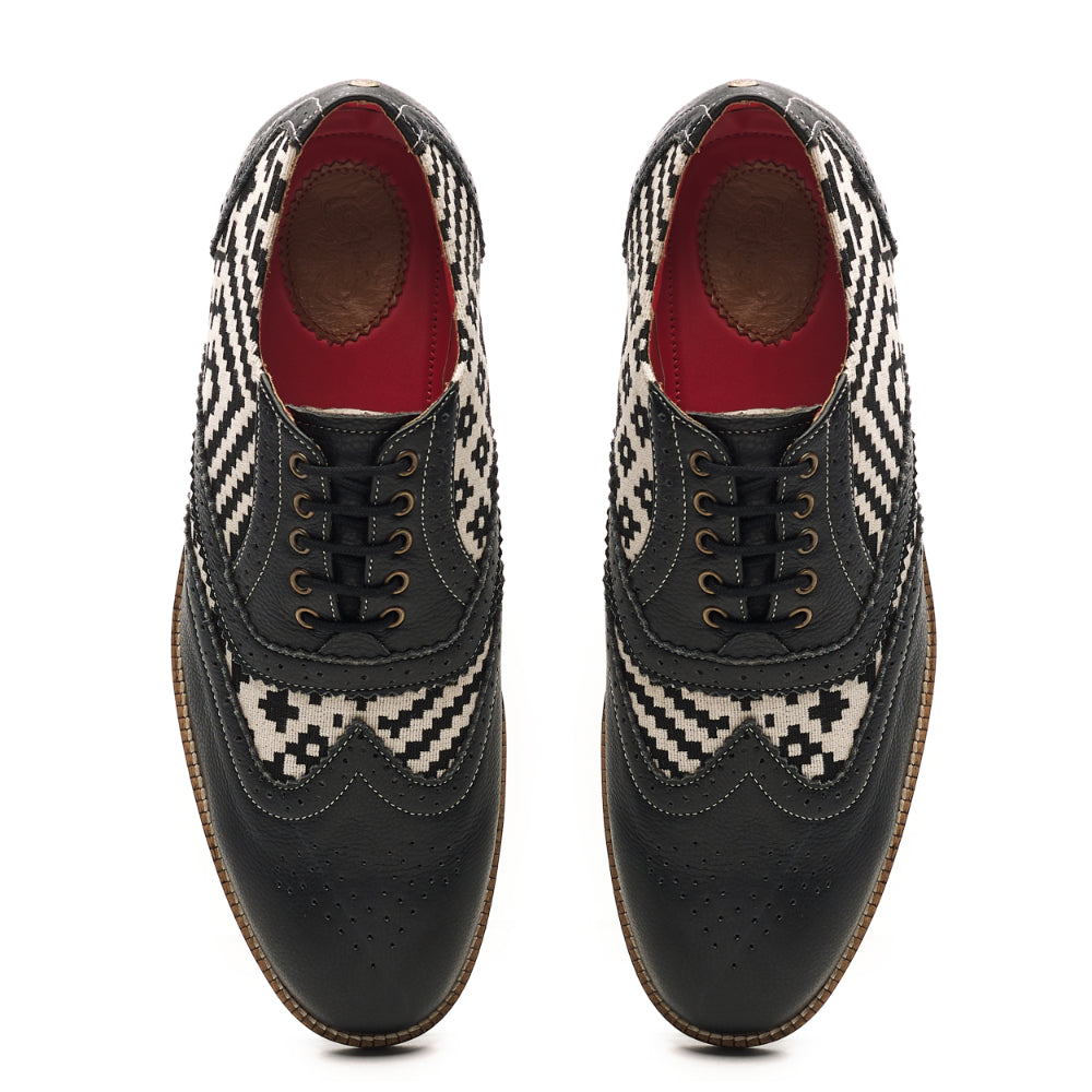 Banjaaran India Texo Brogues Men – Coal - view 2