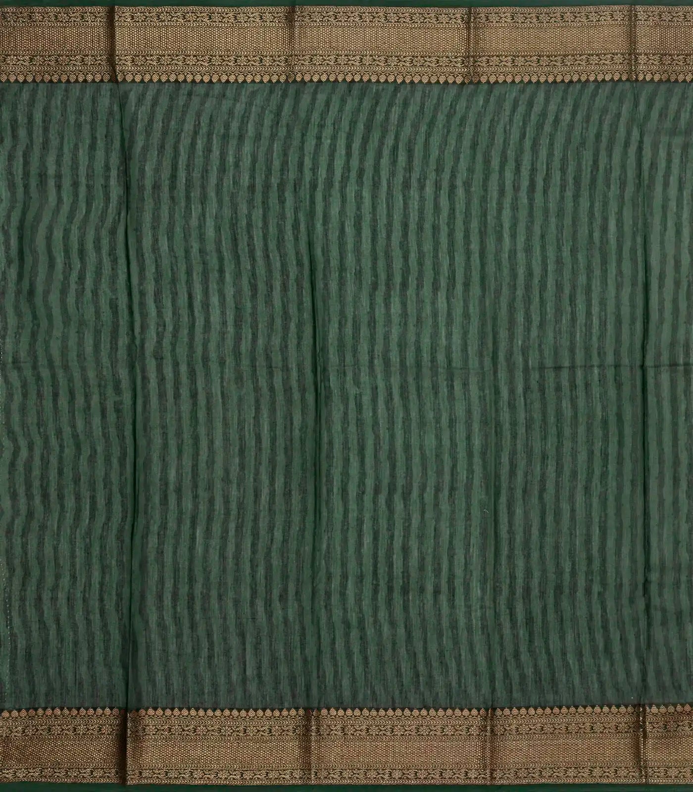 RmKV Taupe Woven Chanderi Printed Cotton Saree With Contrast Border - view 4