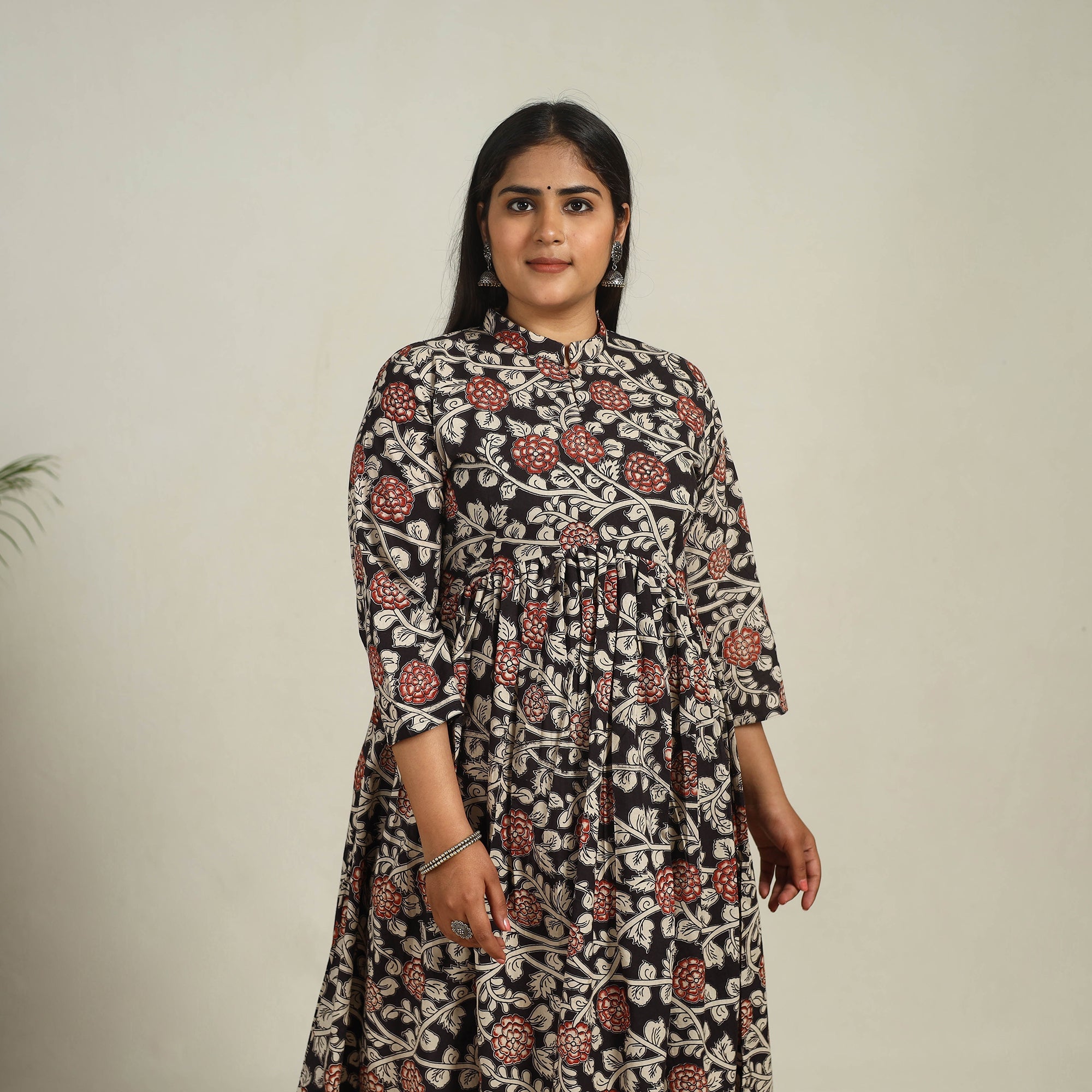 ITOKRI CASUALS Black - Printed Cotton Flared Kalamkari Kurta 16