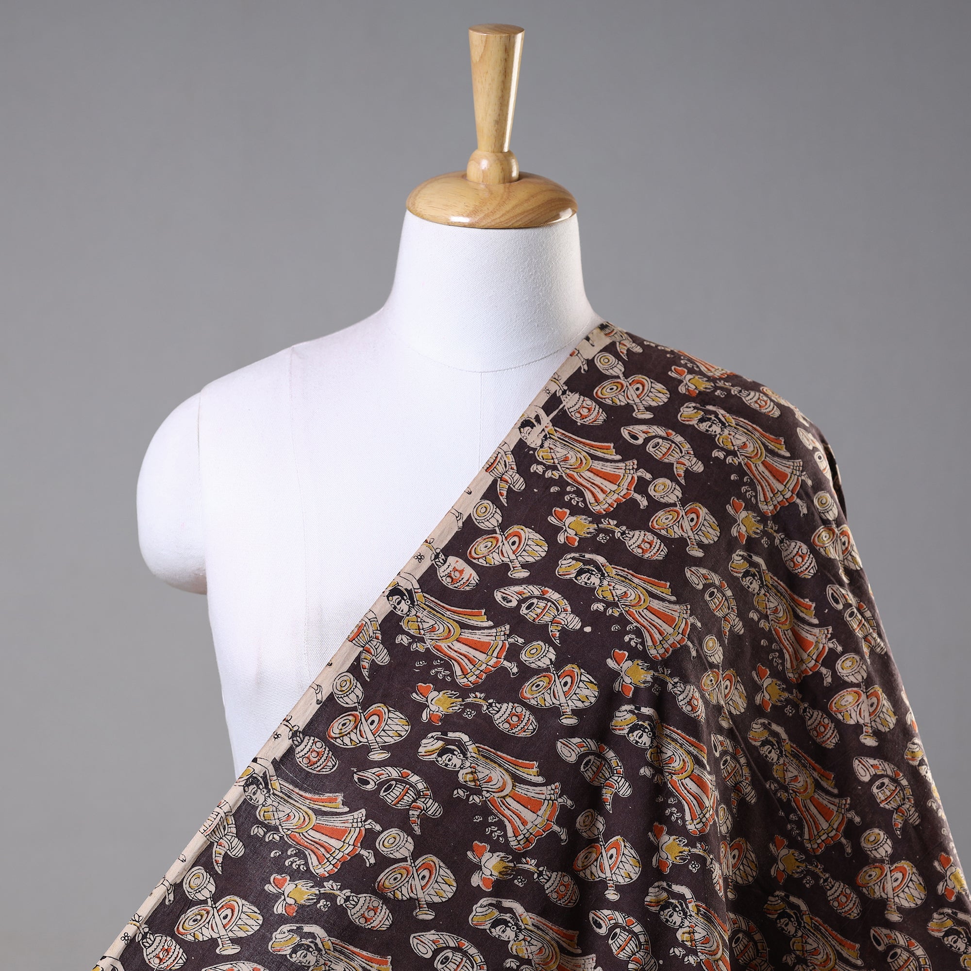 SOUTH KARGHA Black - Kalamkari Printed Cotton Fabric