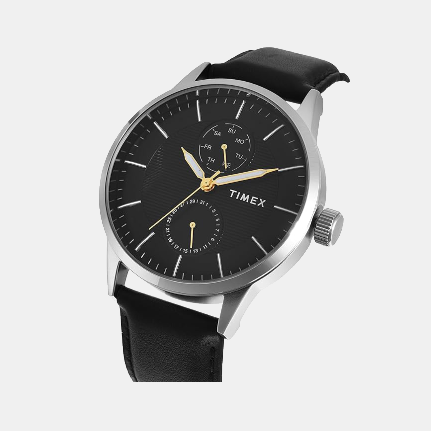 Timex Fashion Men Quartz Black Dial Multi-Function Leather Watch TWEG19915 - view 2