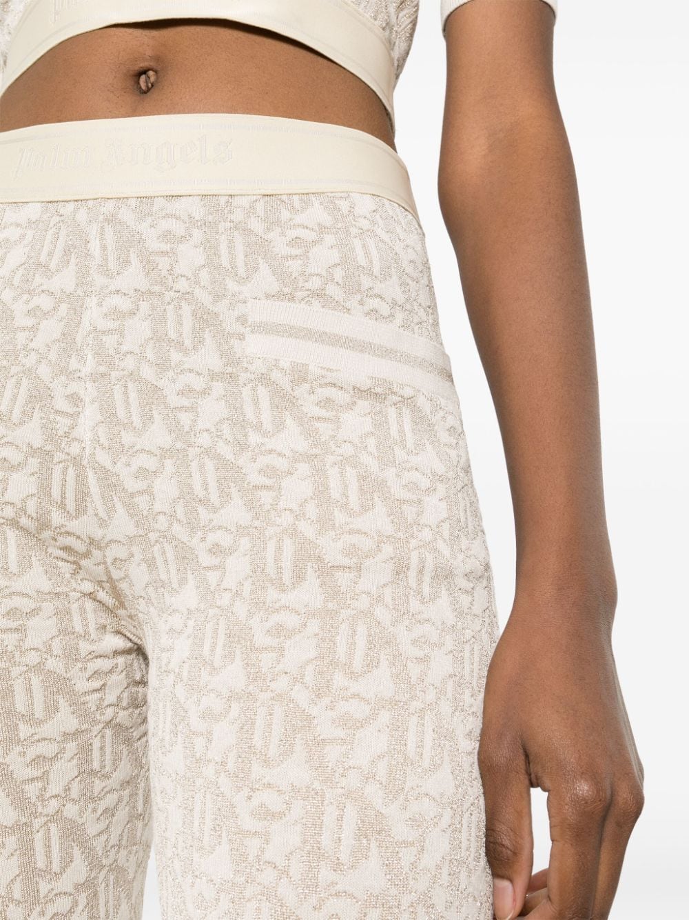 Palm Angels Monogram jacquard knit trousers - view 3