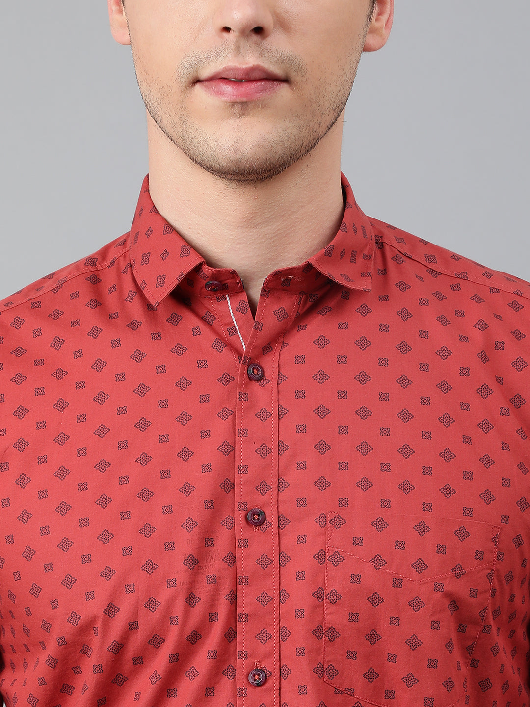 BlackTree Men Rust Standard Fit Printed Casual Shirt - view 8