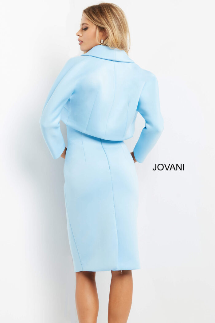 Jovani 07556 Fitted Knee Length Evening Pleated Formal Dress - view 2