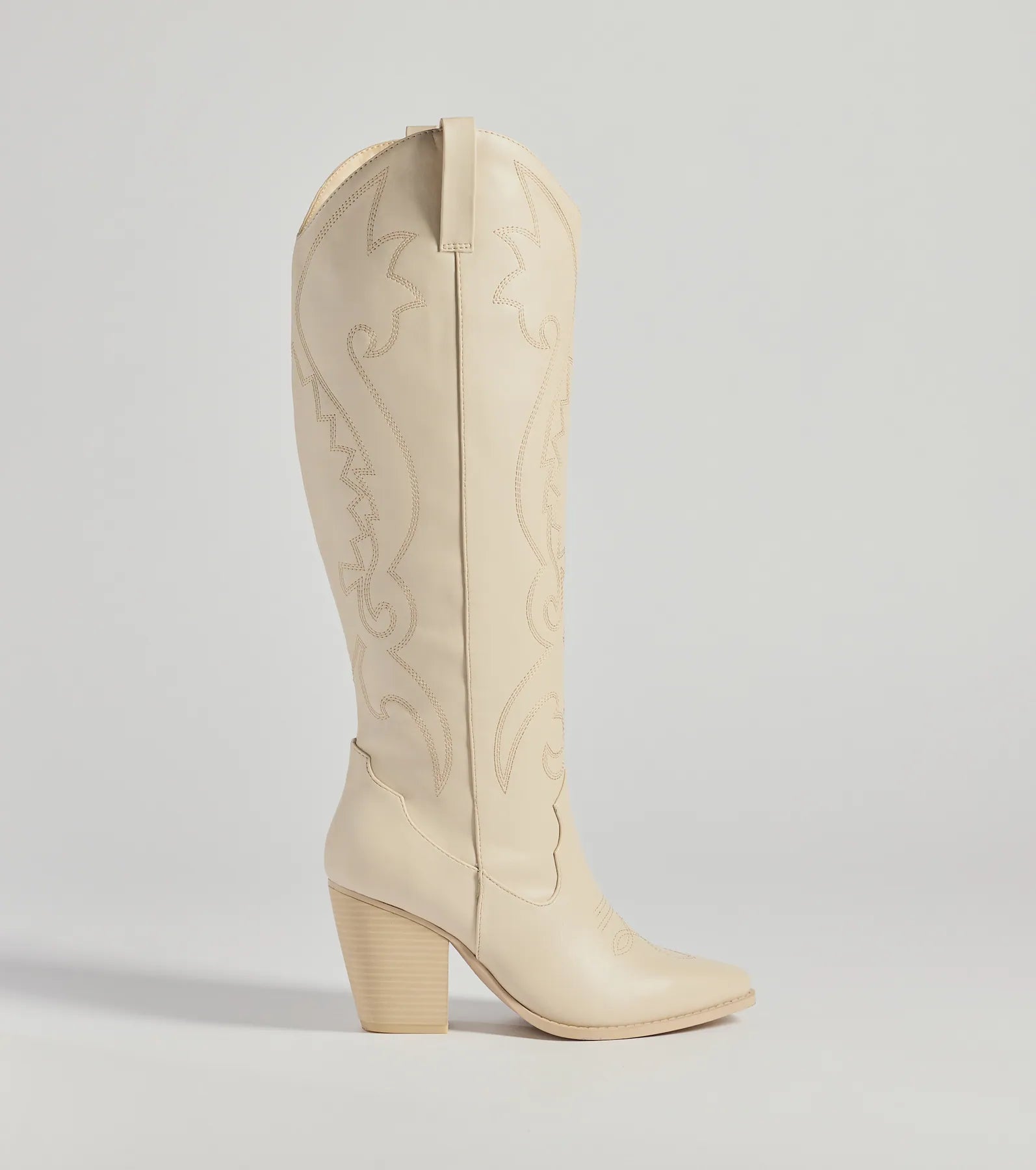 Windsor Western Flair Under-The-Knee Boots – IVORY - view 2