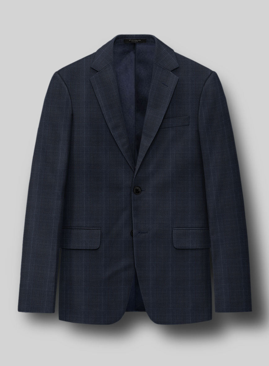 StudioSuits Napolean Canzo Glen Dark Blue Wool Jacket