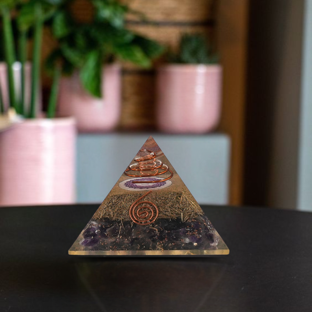 Gemsmantra Amethyst Orgonite Pyramid/Orgone Pyramid - view 2