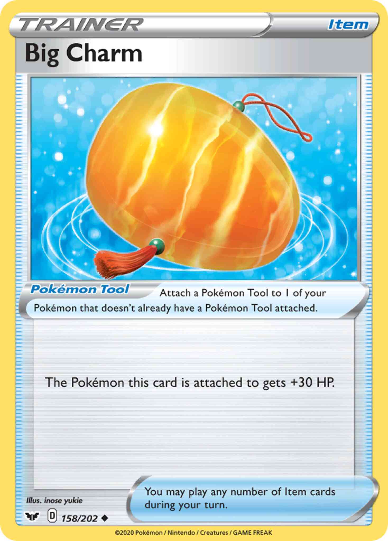 Uncommon swsh1-158 reverse – Pokémon Big Charm - 158/202 - Uncommon [swsh1-158] [Reverse Holo]