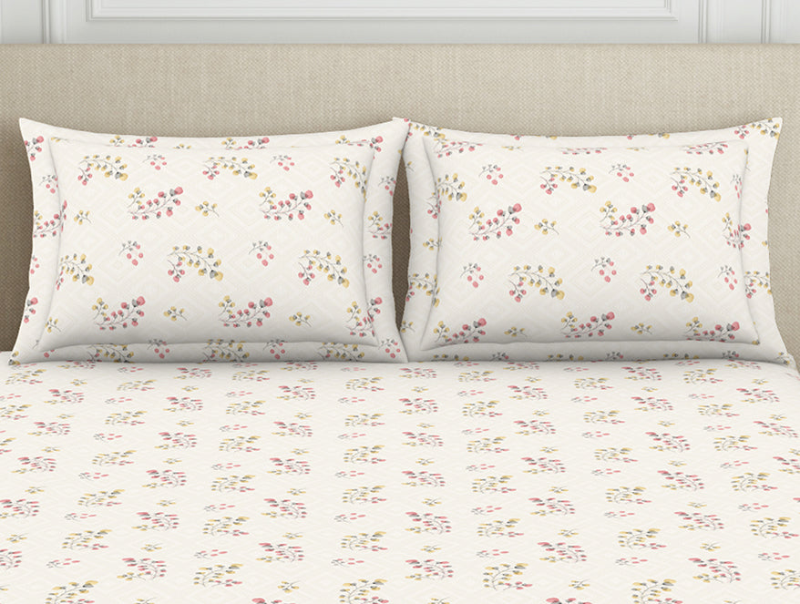 Spaces India Floral Grey Polycotton Fitted King Harmony - By Welspun - view 4