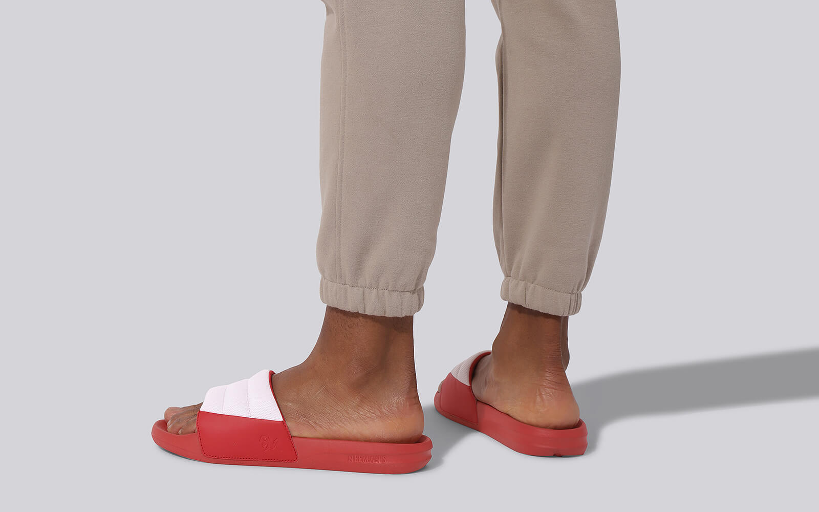 Neeman's Squooshy Slides for Men : Red-White - view 11