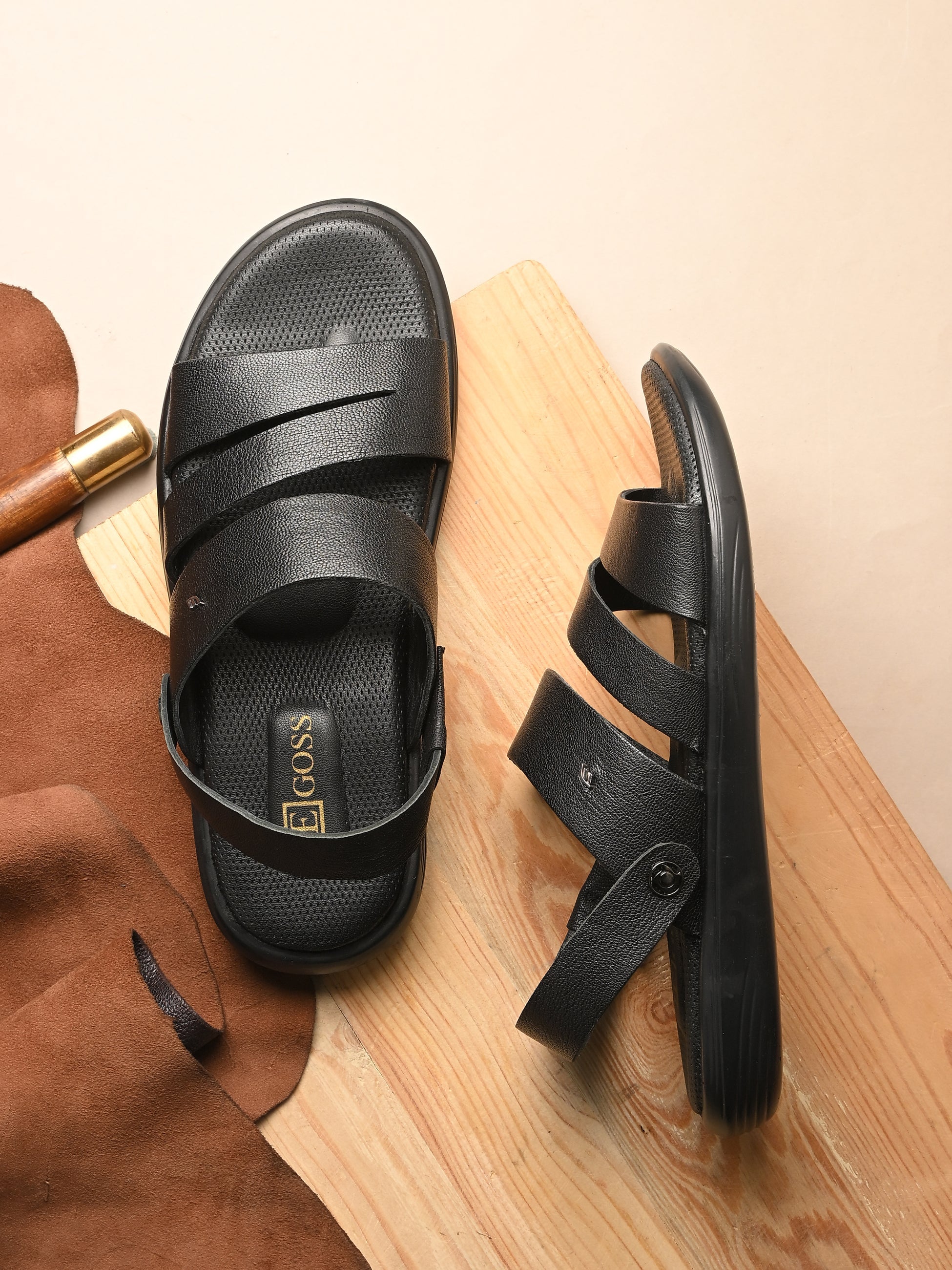 Egoss Shoes Egoss Leather Slippers For Men - view 2