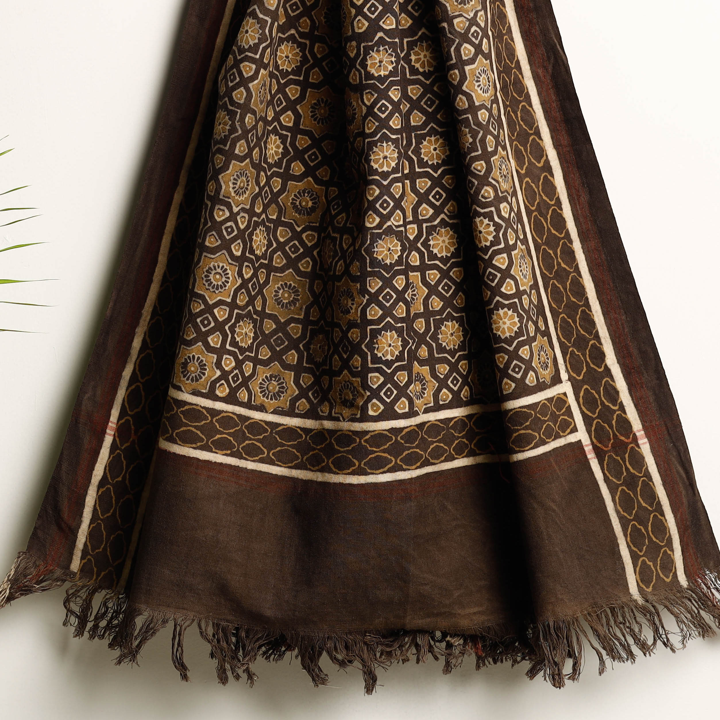 HAVELI CHRONICLES Brown - Akola Block Printed Pure Handloom Cotton Towel - view 3