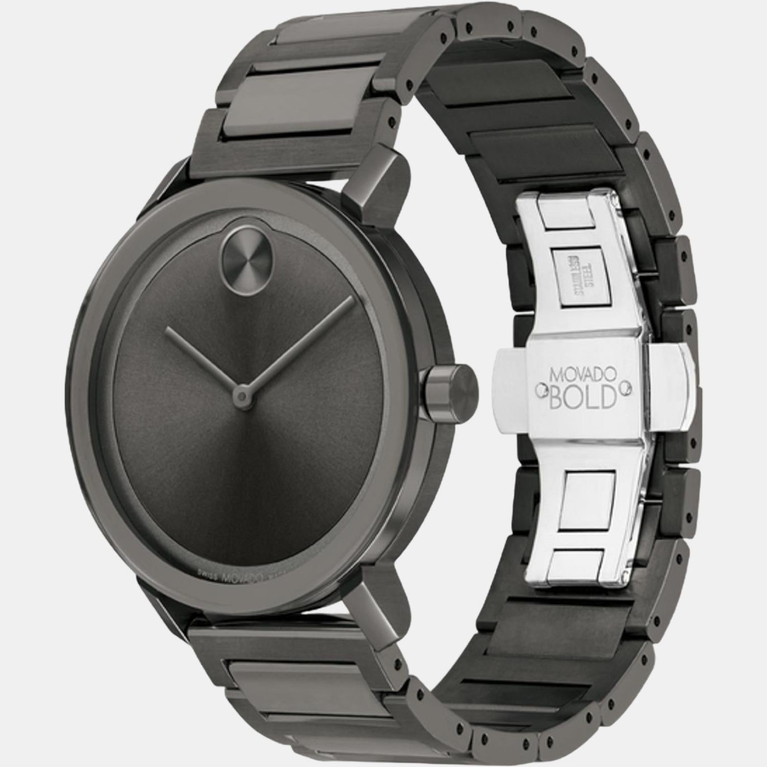 Movado Bold Evolution Men Quartz Grey Dial Analog Stainless Steel Watch 3600796 - view 2