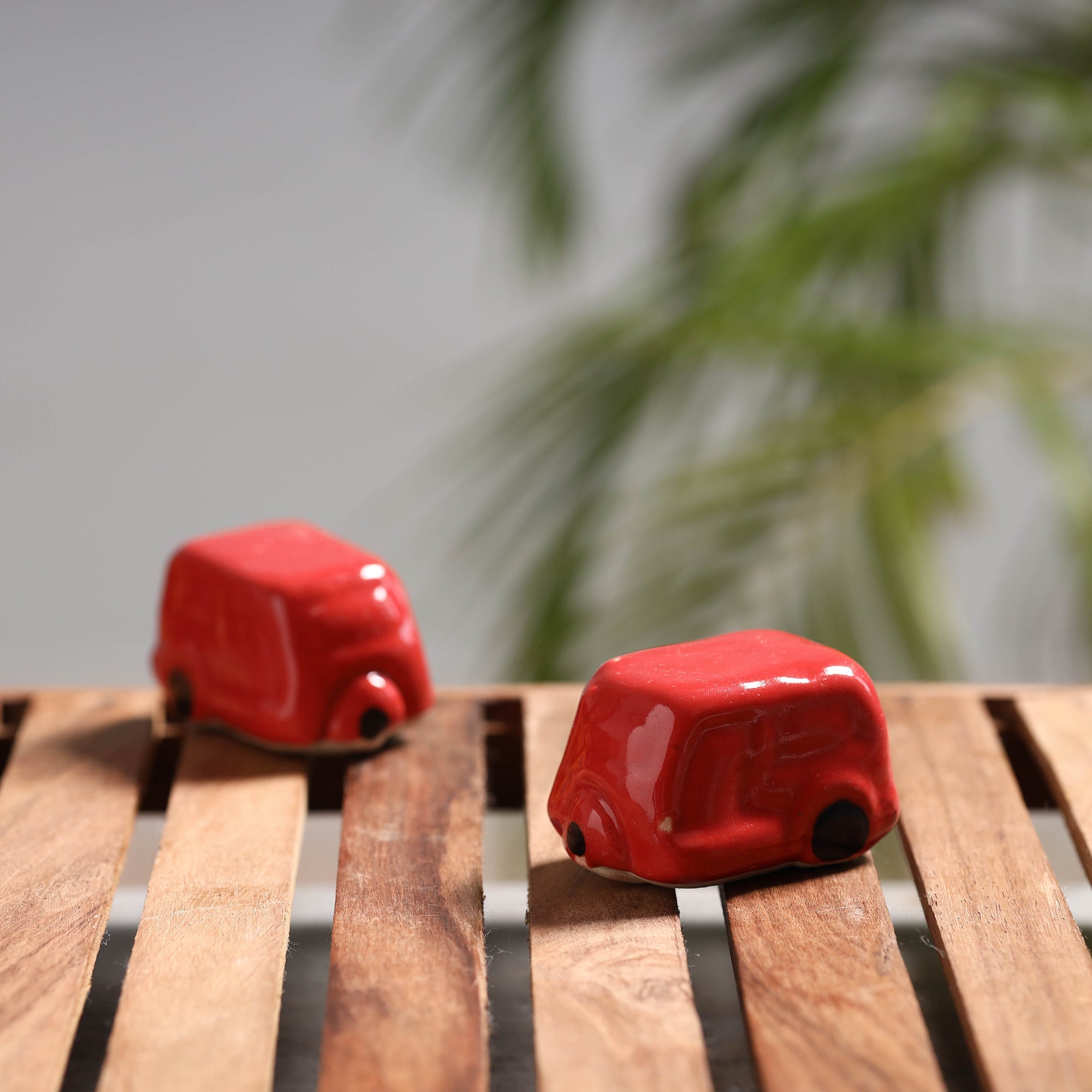 ITOKRI CRAFTS INITIATIVE Auto Rickshaw - Handcrafted Ceramic Toys (Set of 2)
