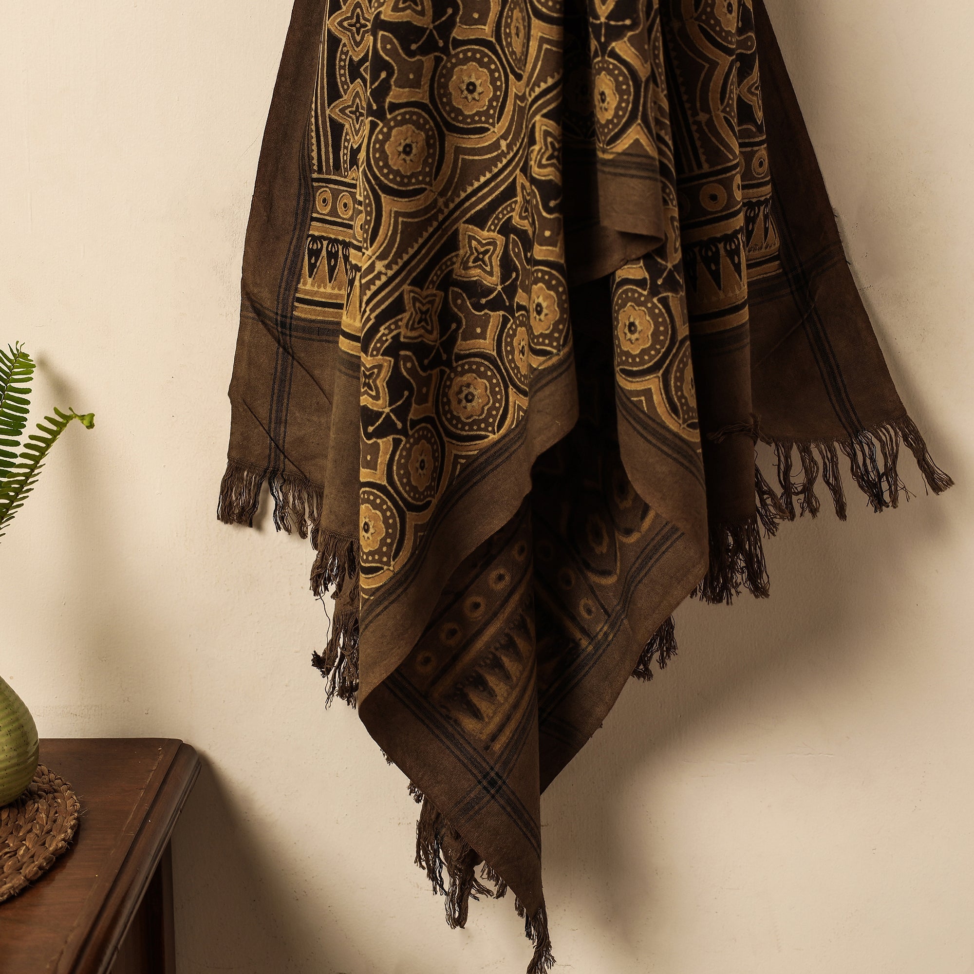 KACHCHH JI CHHAAP Brown - Block Print Cotton Ajrakh Handloom Towel - view 2