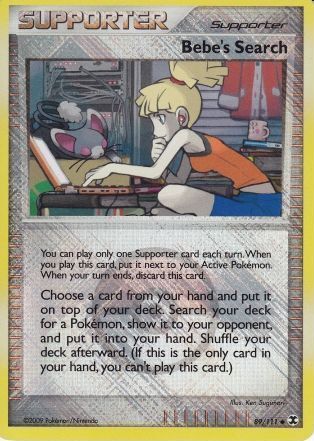 Pokémon Bebe's Search - 89/111 - Crosshatch Holo Pokemon League Dahlia Season 2010 [Reverse Holo]