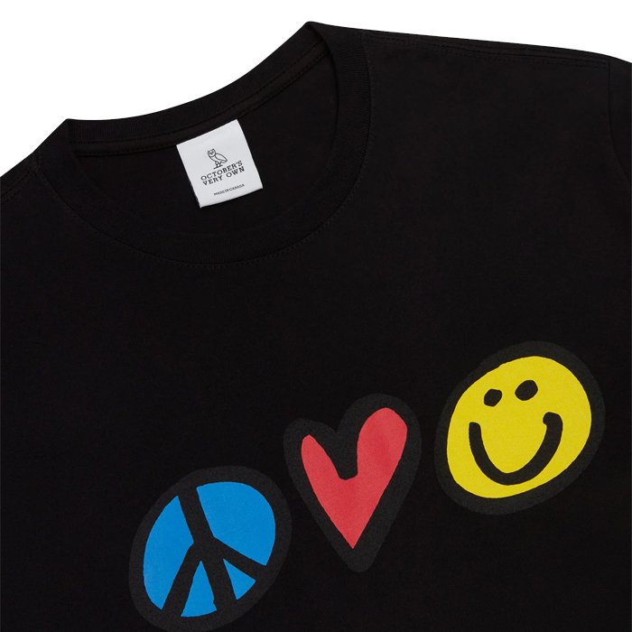 HYPE ELIXIR Ovo Peace Love Happiness T-shirt Black - view 2