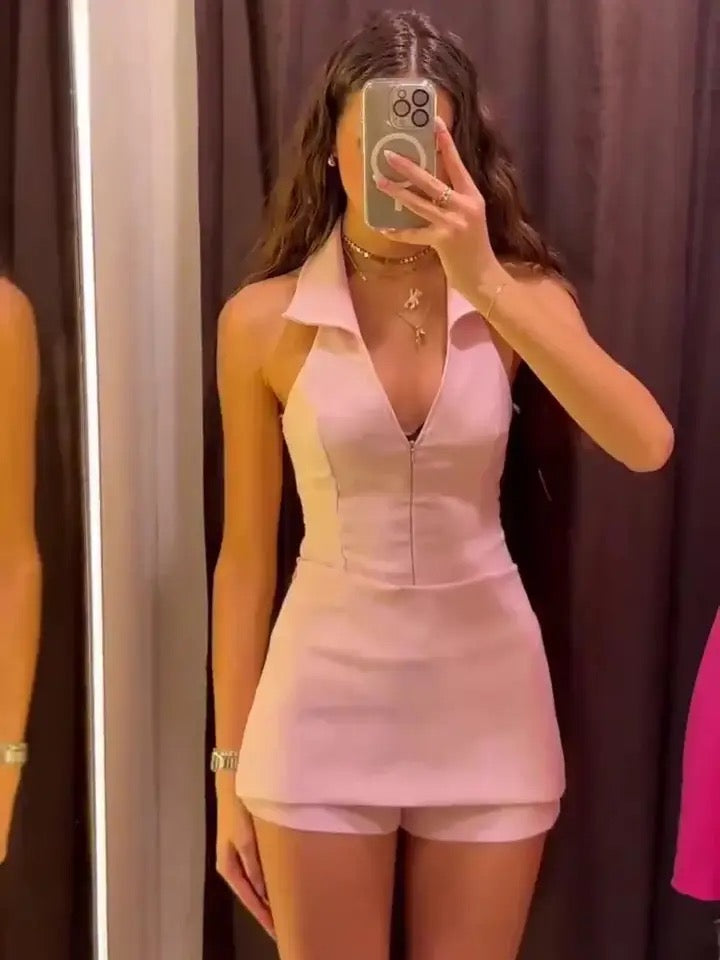 Alamode By Akanksha Hellor Luxe Co-ord Set in Blush - view 3