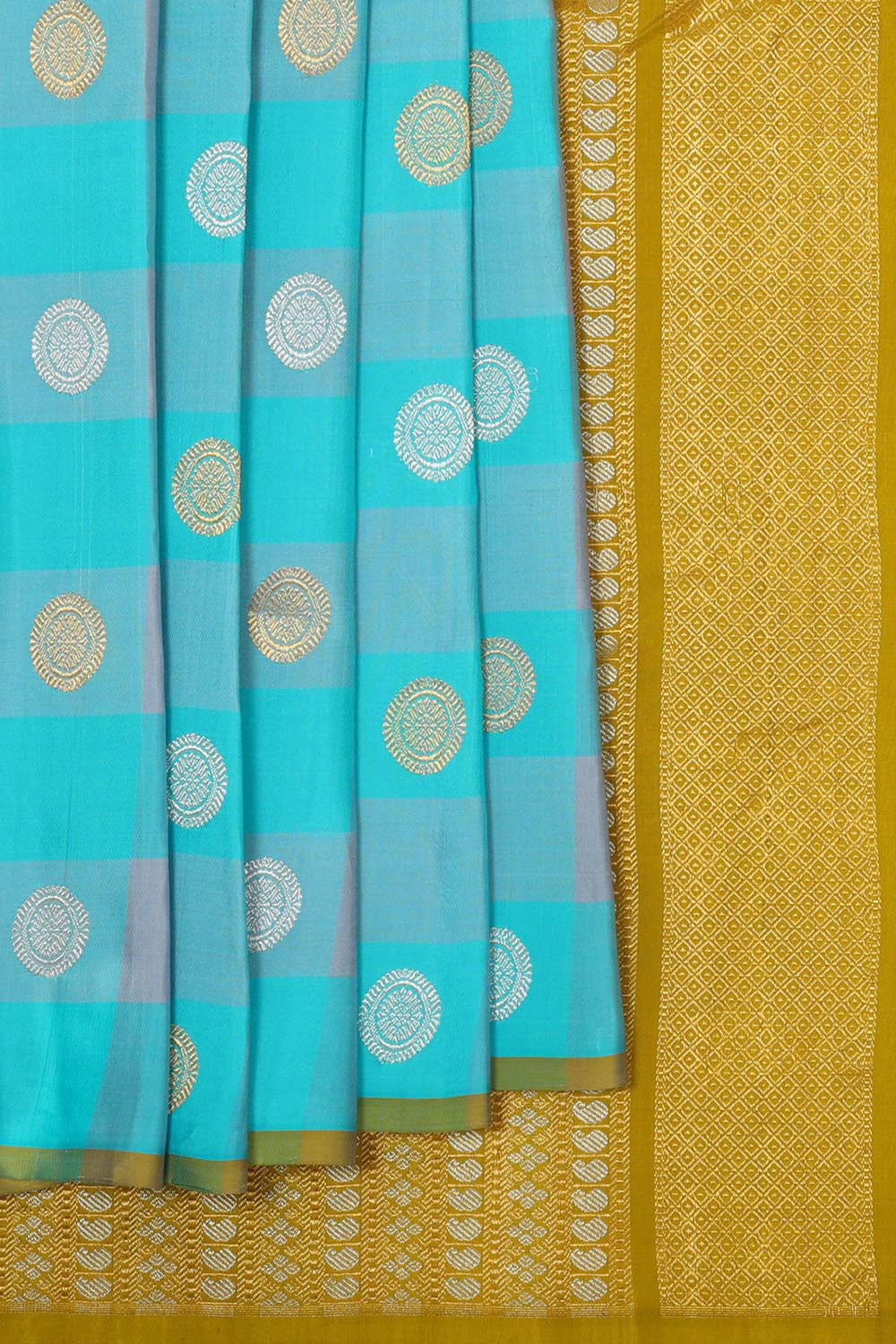 Kalanjali Gadwal Silk Sky Blue Saree – Women's