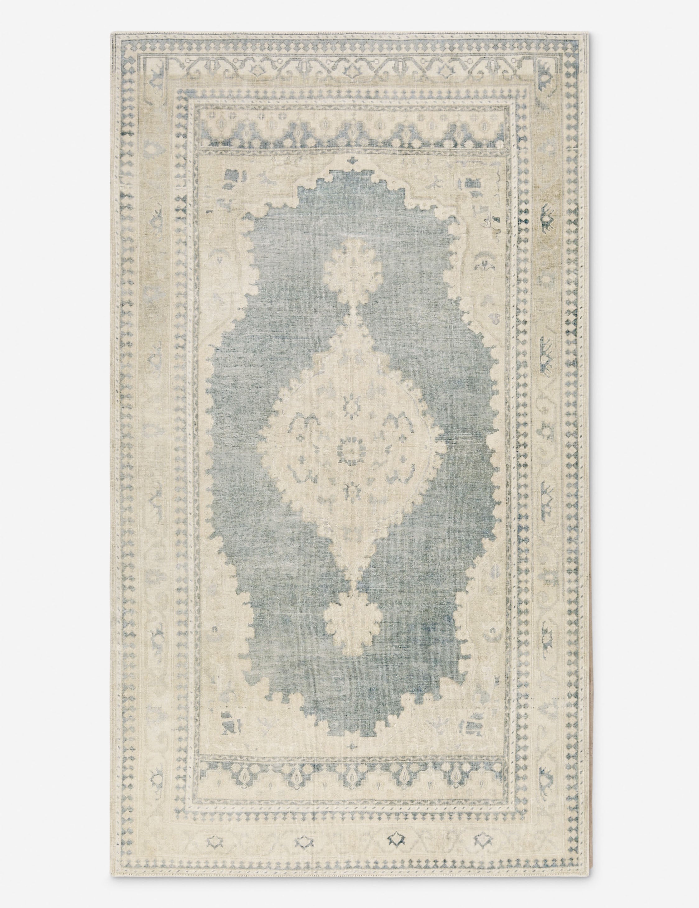 Lulu and Georgia Vintage Turkish Hand-Knotted Wool Rug No. 417, 5'4" x 9'6"