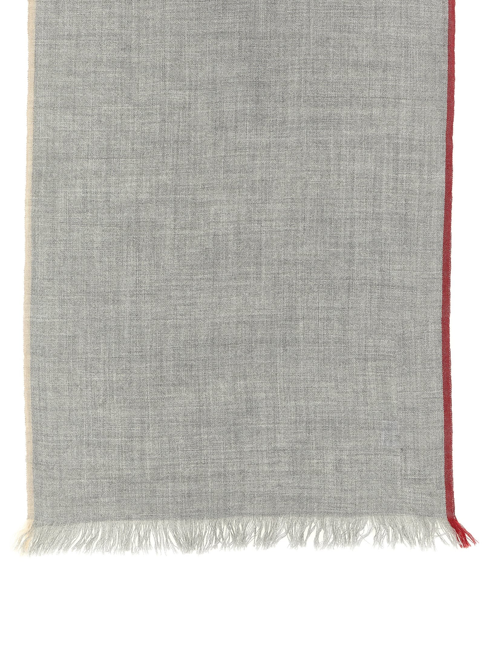 Brunello Cucinelli Contrast Border Scarf – 70% virgin wool 30% silk - view 2