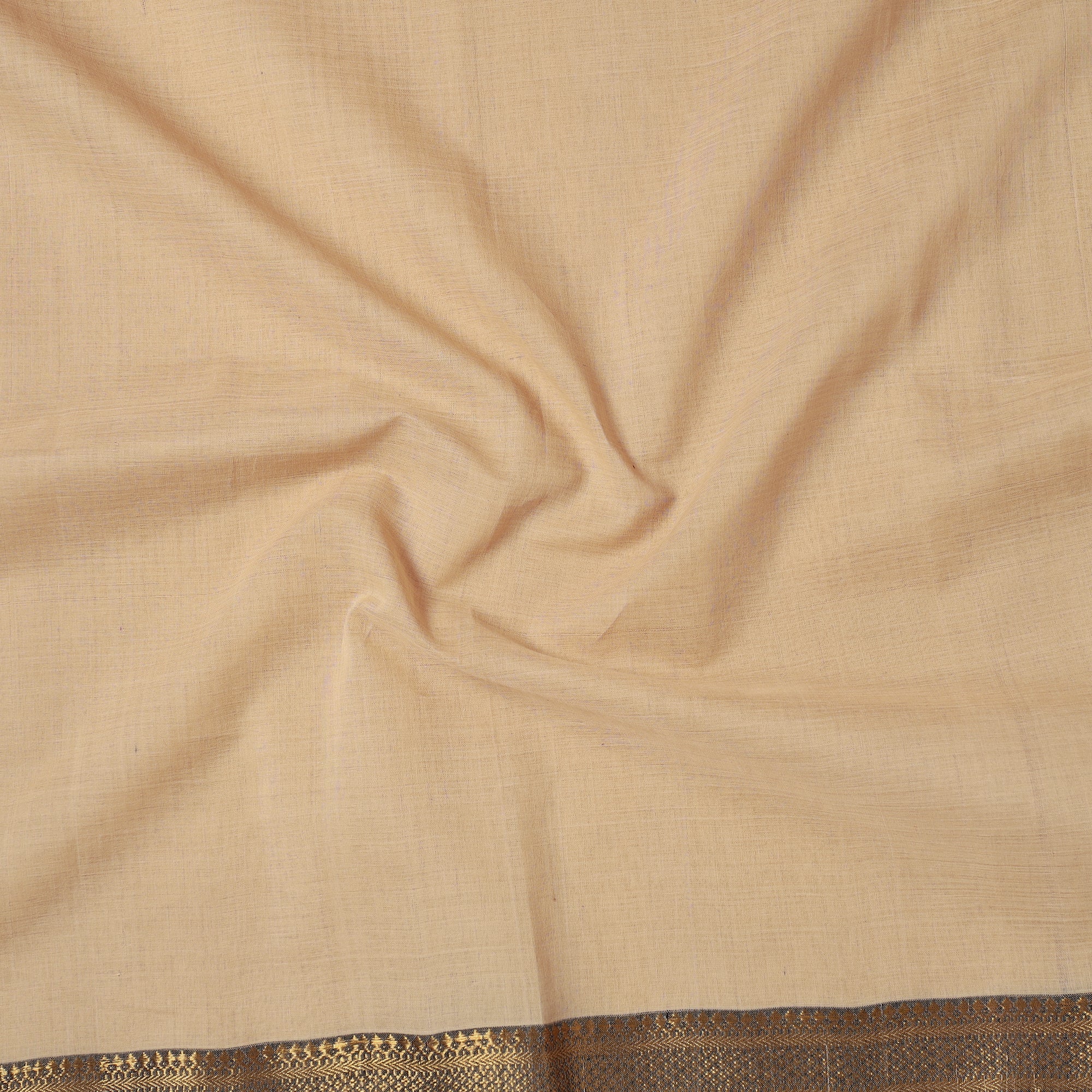 SOUTH KARGHA Beige - Mangalagiri Handloom Cotton Zari Border Precut Fabric (1.5 meter) 05 - view 2