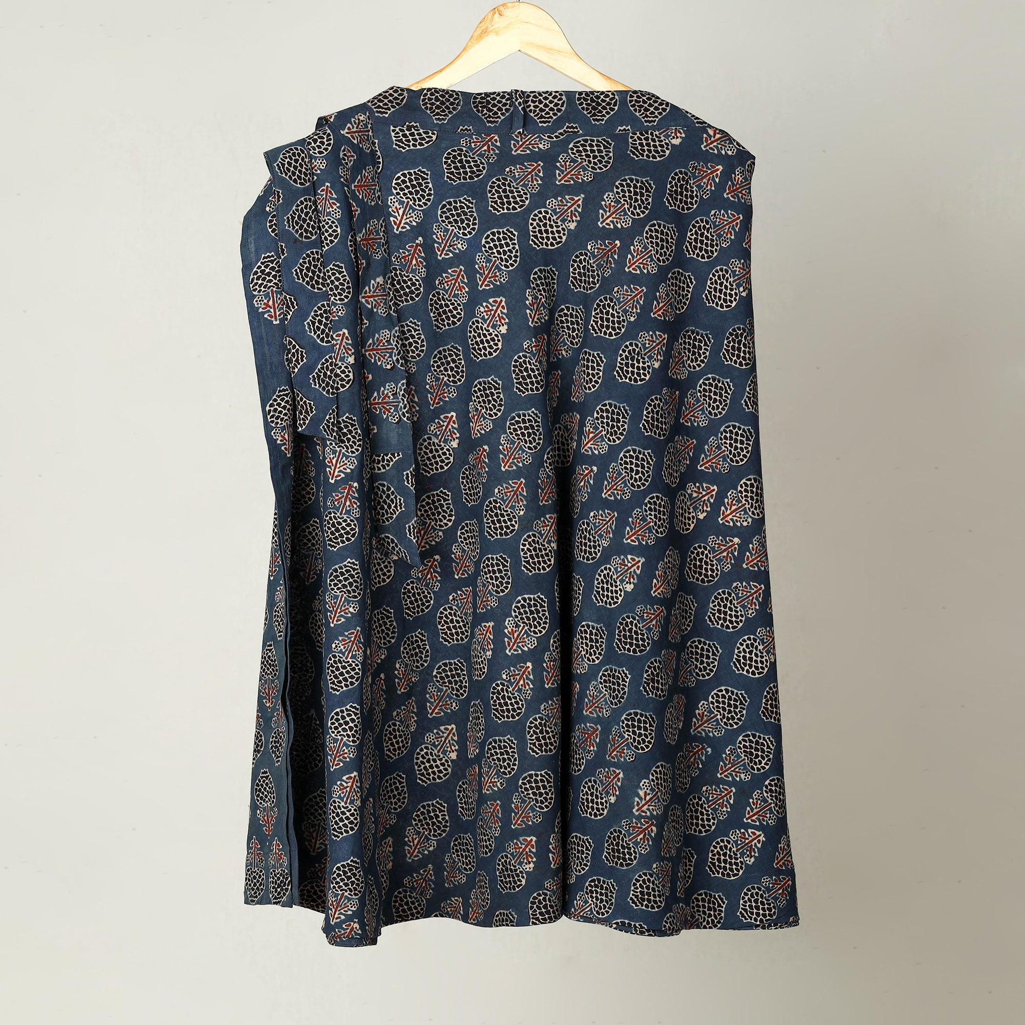 NOORI BAZAR Block Print Cotton Wrap Around Ajrakh Skirt 40