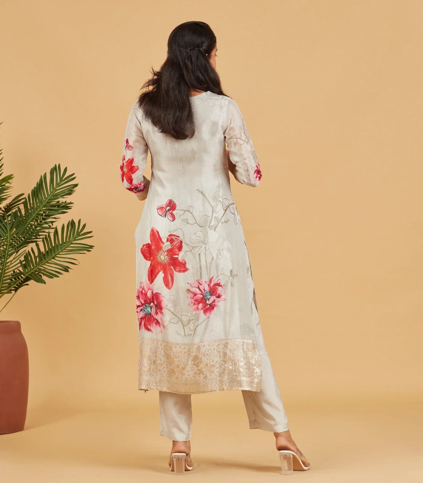 RmKV Ivory Grey Festive Kurta Set - view 3