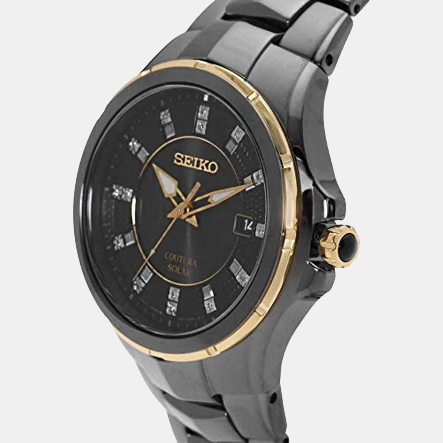 Seiko Coutura Men Solar Black Dial Analog Stainless Steel Watch SNE506P9 - view 2