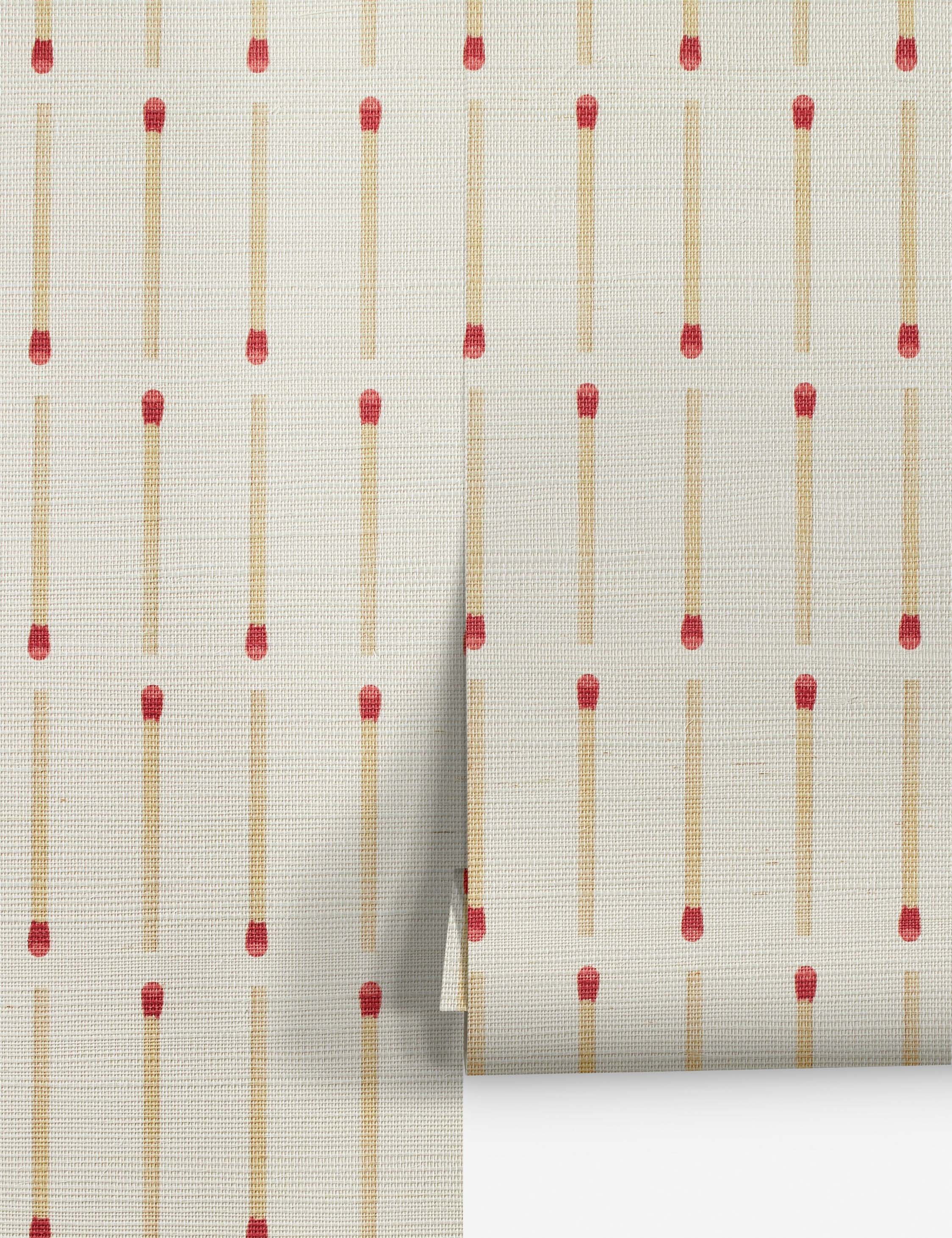 Lulu and Georgia Matchstick Grasscloth Wallpaper - view 2