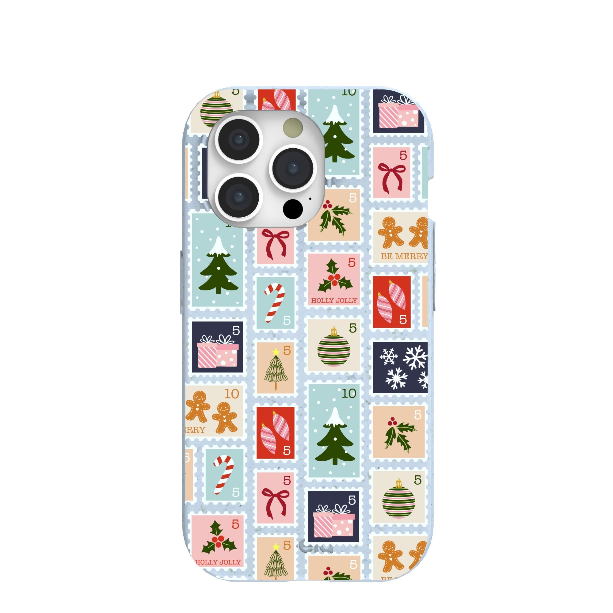 Pela Case Powder Blue Noel Stamps iPhone 15 Pro Case