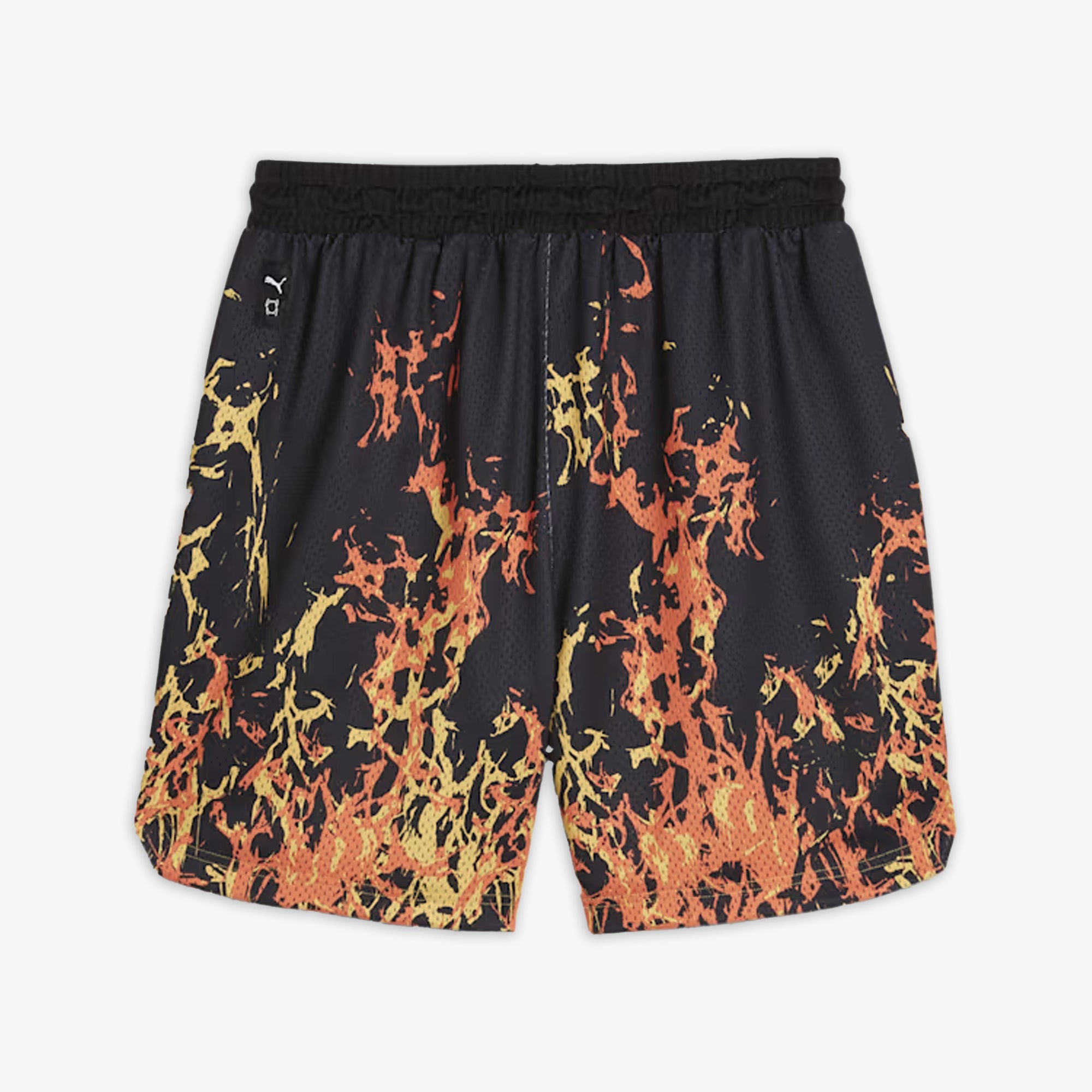 Puma | STRAIGHT FLAMES BASKETBALL SHORTS { BLACK - view 5