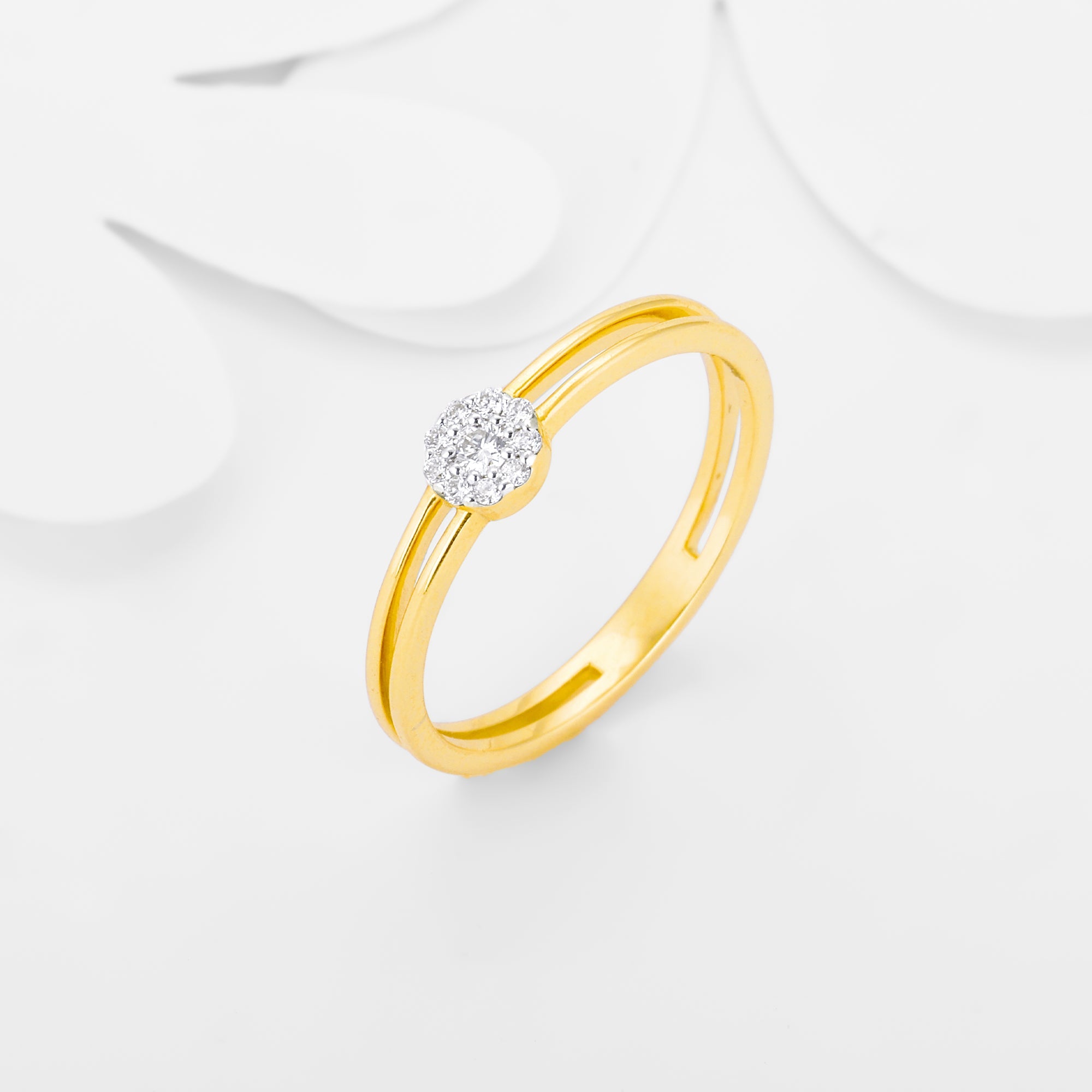 GIVA Jewellery Gold Glistening Grace Diamond Ring - view 2