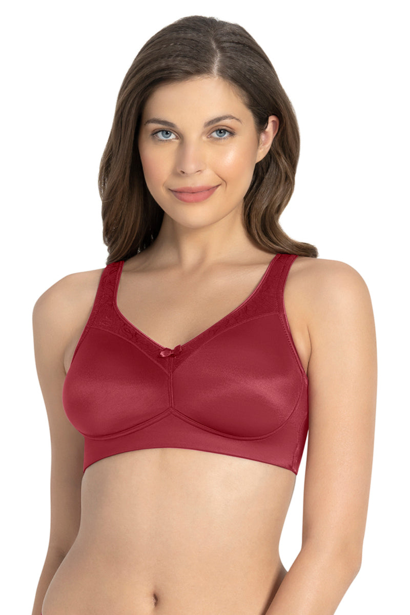 Amante Elegant Support Non-padded & Non-wired Bra - Henna - view 2