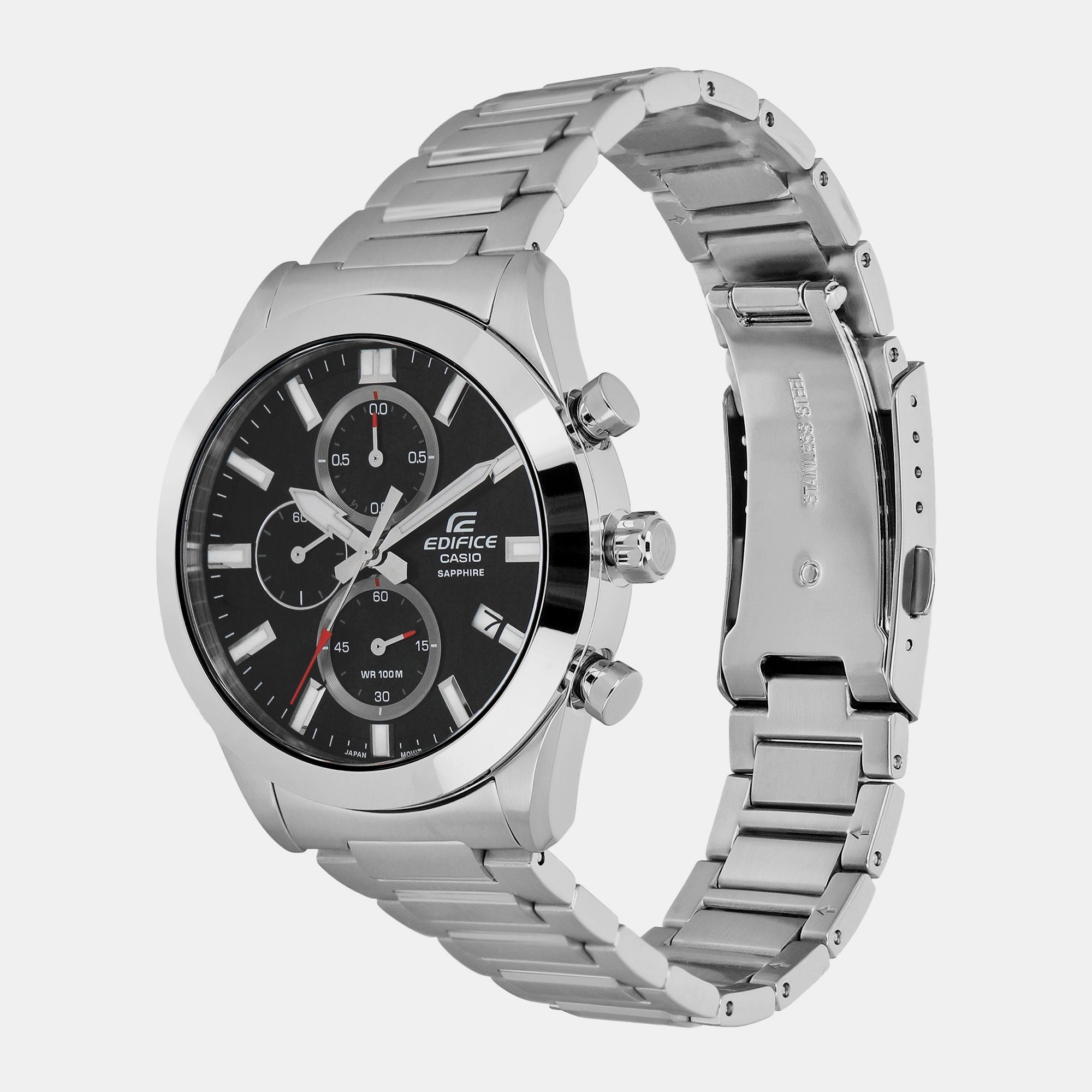 Casio Edifice Men Quartz Black Dial Chronograph Stainless Steel Watch ED580 - view 2