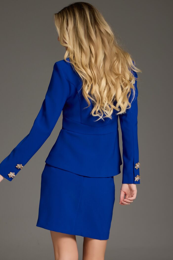 Jovani 38083 Short Floral Blazer Cocktail Dress - view 2