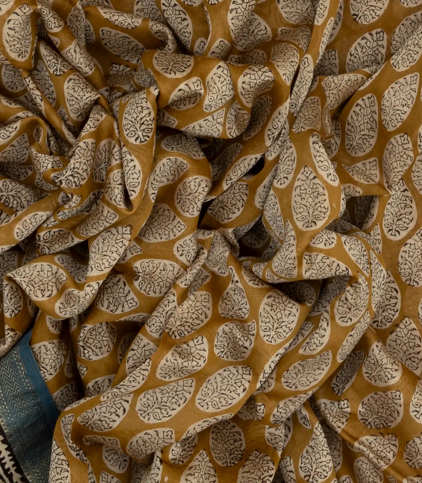 RmKV Beige Handloom Chanderi Cotton Saree With Printed Floral Motifs - view 3